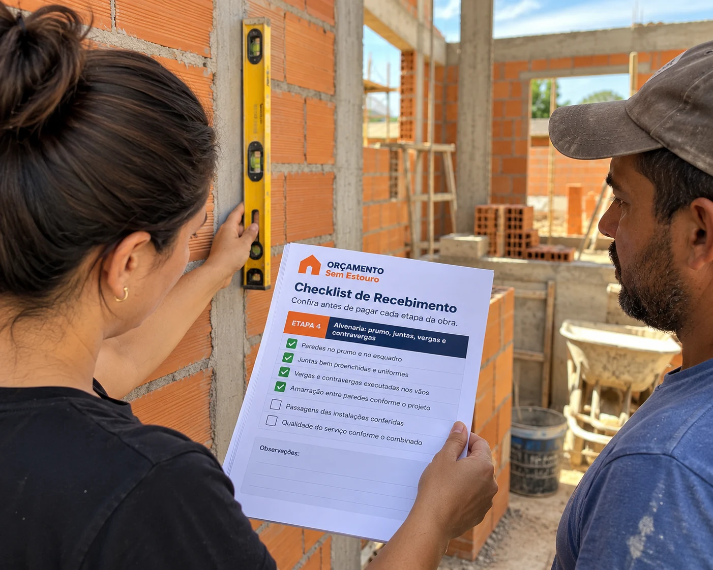O curso ORÇAMENTO Sem Estouro em uso na obra