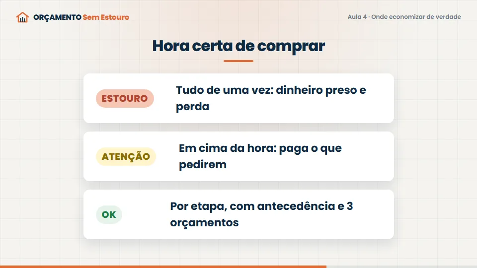 Tela de uma vídeo-aula do ORÇAMENTO Sem Estouro